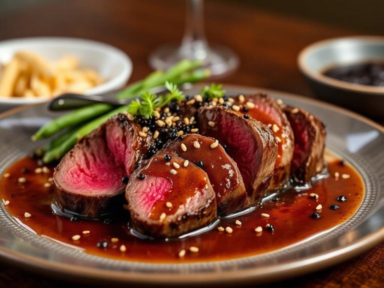 Beef Tenderloin with Peppercorn Sauce