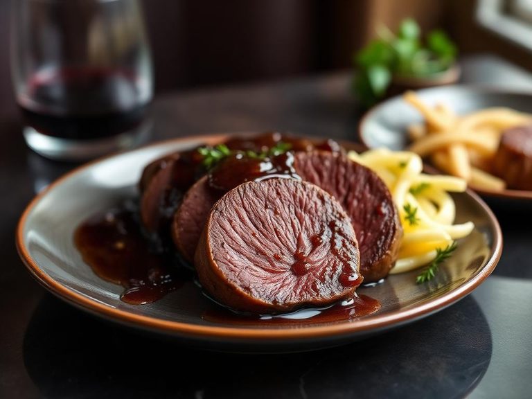 Beef Tenderloin with Red Wine Reduction