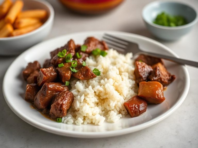 Beef Tips and Rice