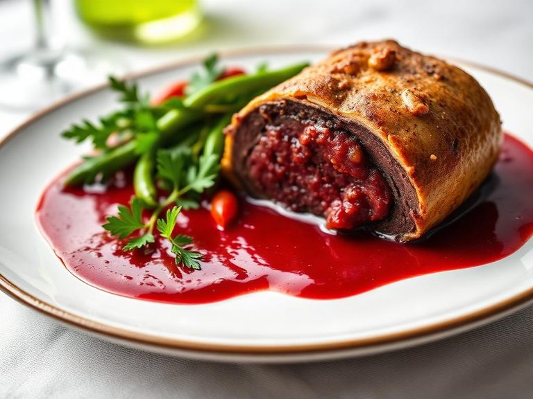 Beef Wellington with Red Wine Sauce