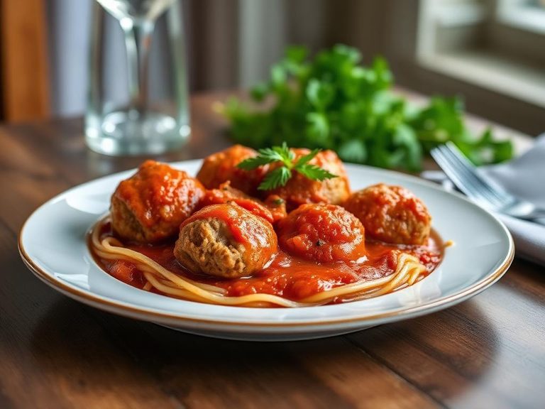 Beefalo meatballs in tomato sauce