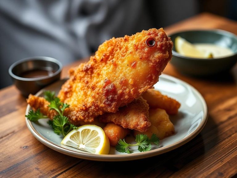 Beer-battered perch