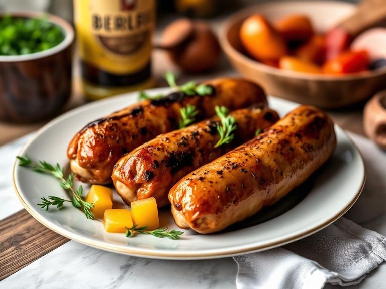 Beer-braised sausages