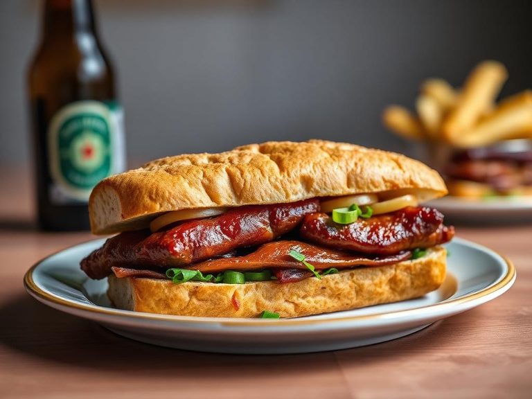 Beerwurst sandwich on pumpernickel