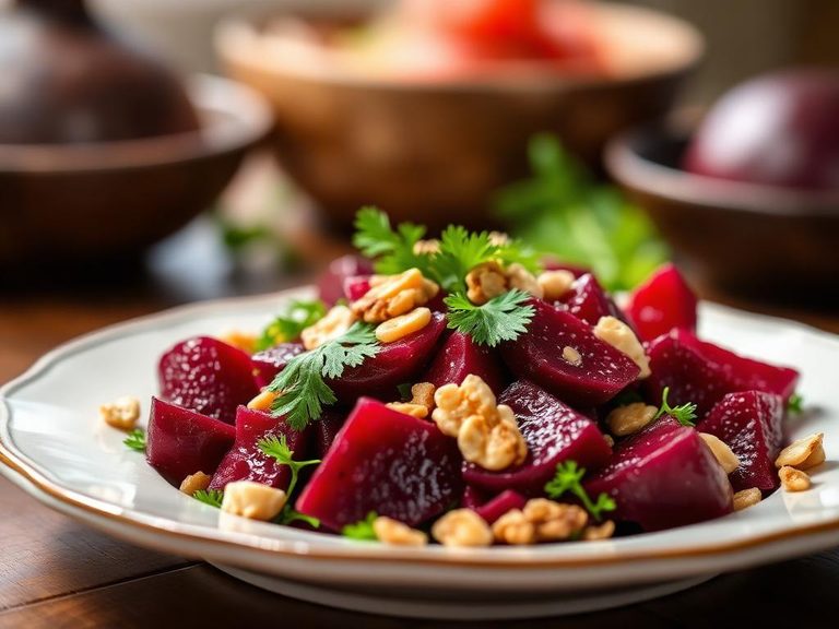 Beet and walnut salad (Russian vinegret)