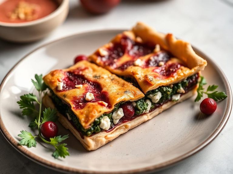 Beet green and feta pie (spanakopita-style)