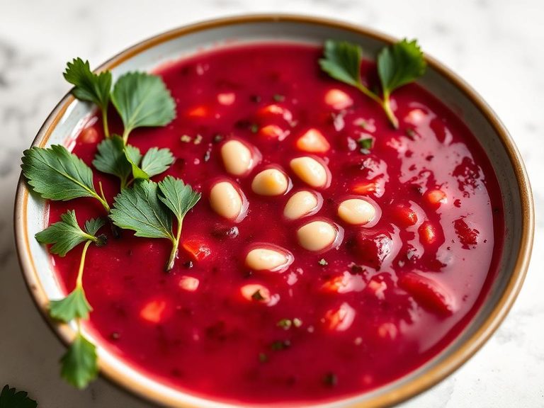 Beet green and white bean soup