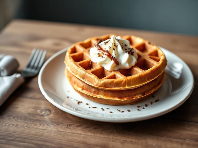 Belgian Waffle with whipped cream