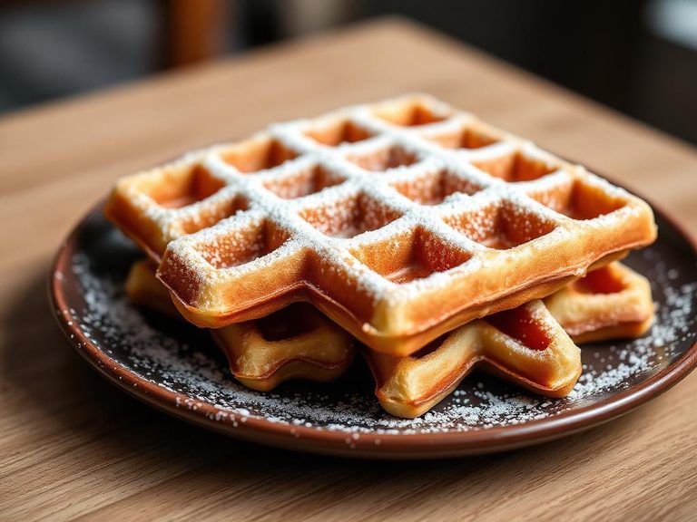 Belgian Waffles with powdered sugar