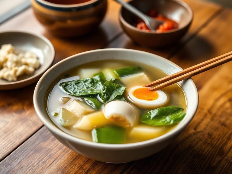 Bitter Gourd Leaf and Egg Drop Soup