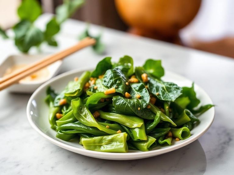 Bitter Melon Leaf Stir-Fry with Garlic