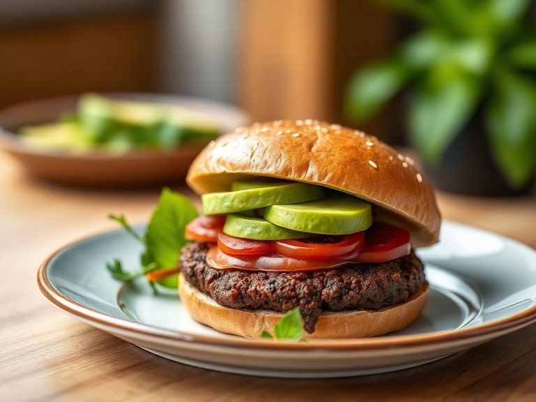 Black Bean Burger with Avocado