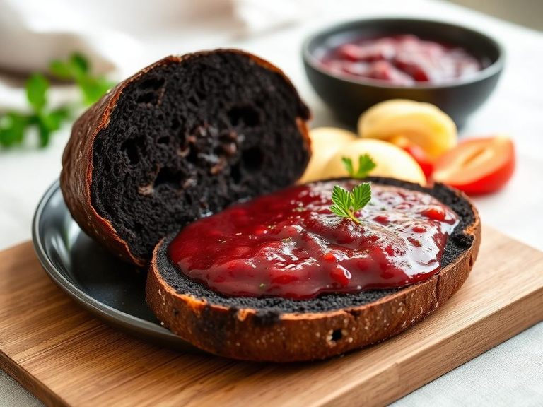 Black bread with borscht