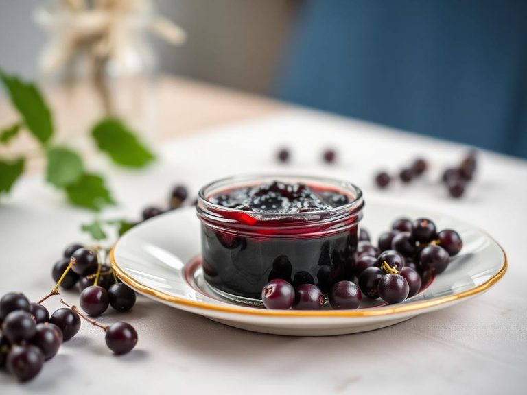 Black currant jam or preserves