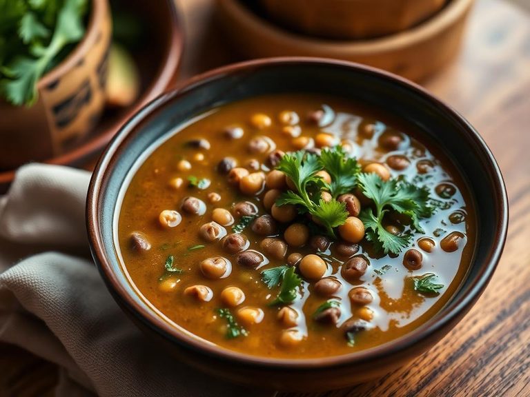 Black-eyed pea soup with greens