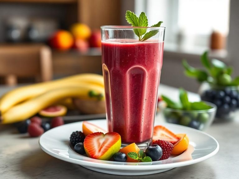 Blended into a fruit smoothie for thickness