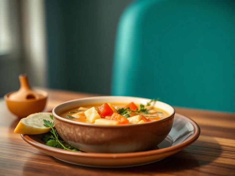 Blended into a mild soup for older toddlers