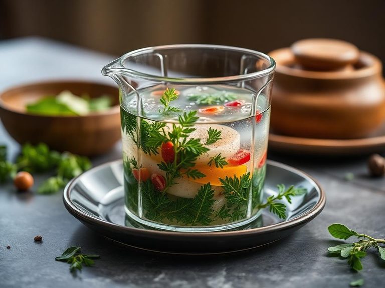 Blending with fresh herbs for spa water