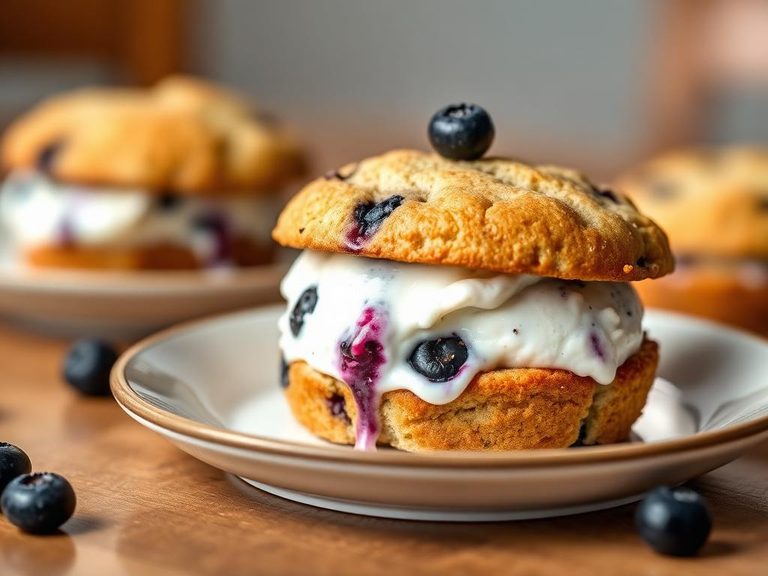 Blueberry Muffin Ice Cream Sandwich