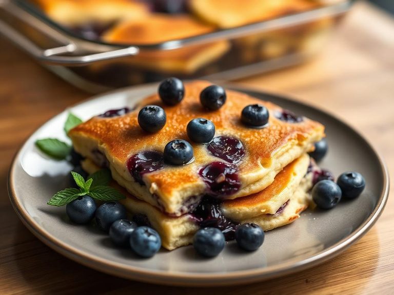 Blueberry pancake casserole