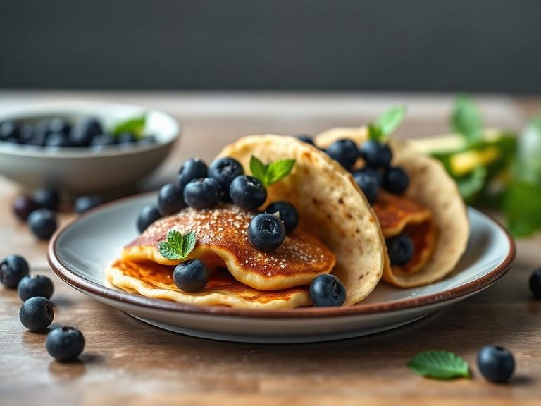 Blueberry pancake tacos