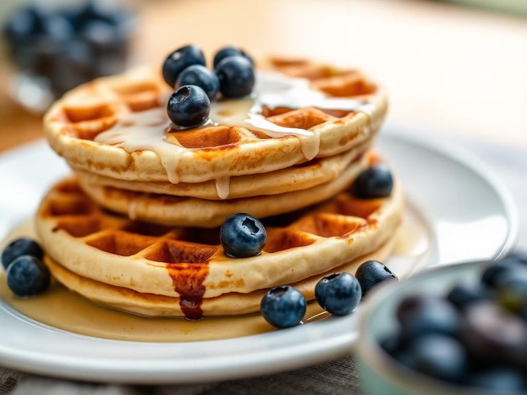 Blueberry pancakes or waffles