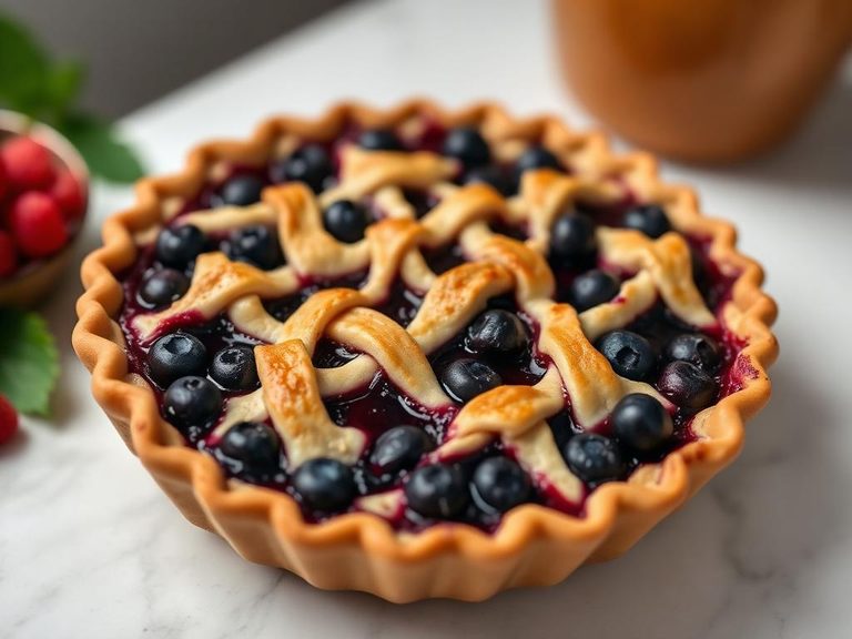 Blueberry pie with lattice crust