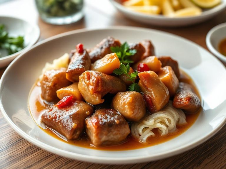 Boiled or stewed with other meats