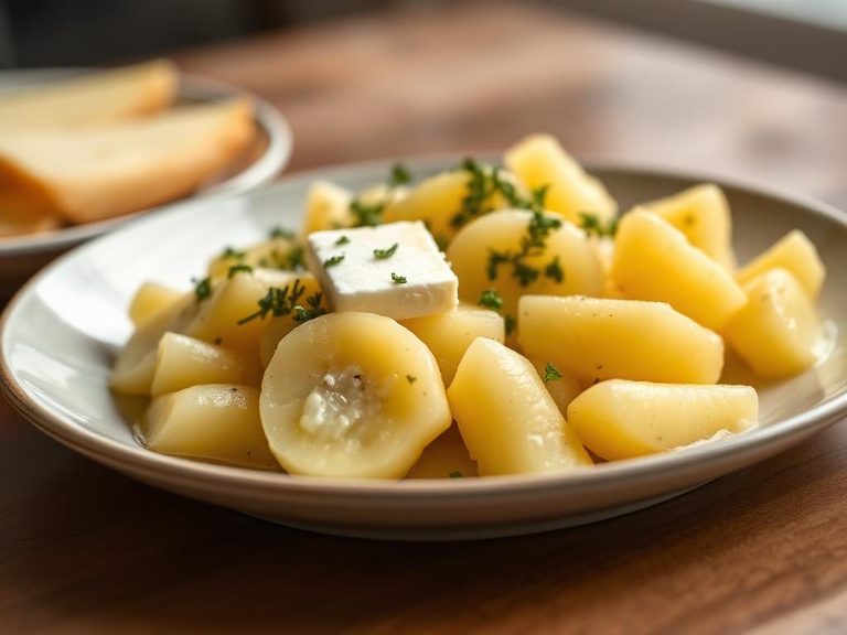 Boiled rutabaga with butter and herbs