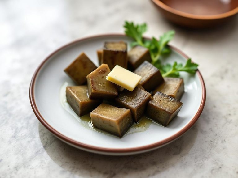 Boiled taro with butter