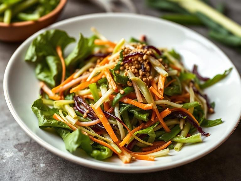 Bok choy slaw with sesame dressing