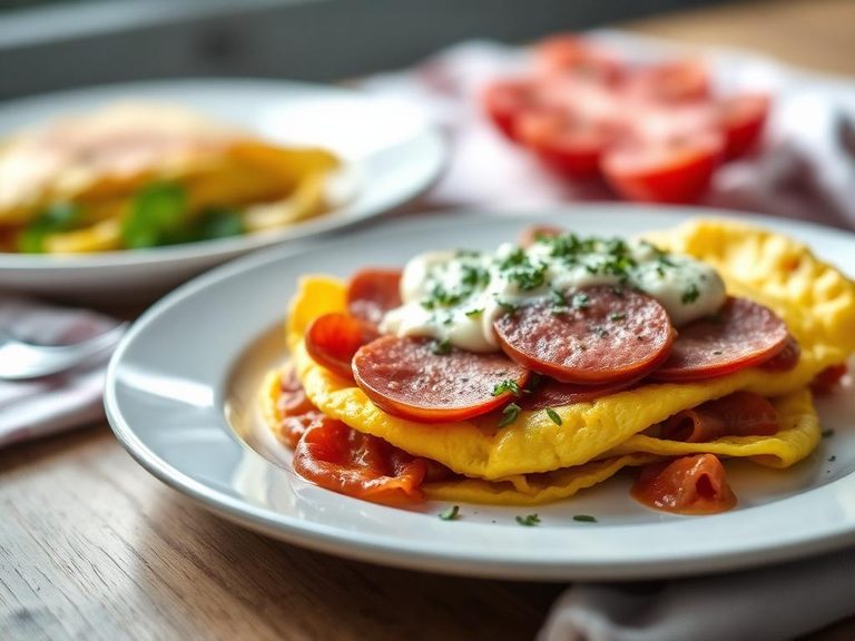 Bologna and Cheese Omelet