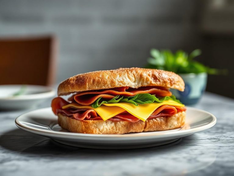 Bologna and cheese sandwich