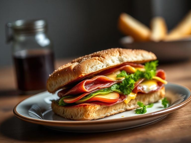 Bologna sandwich (often with mustard and cheese)