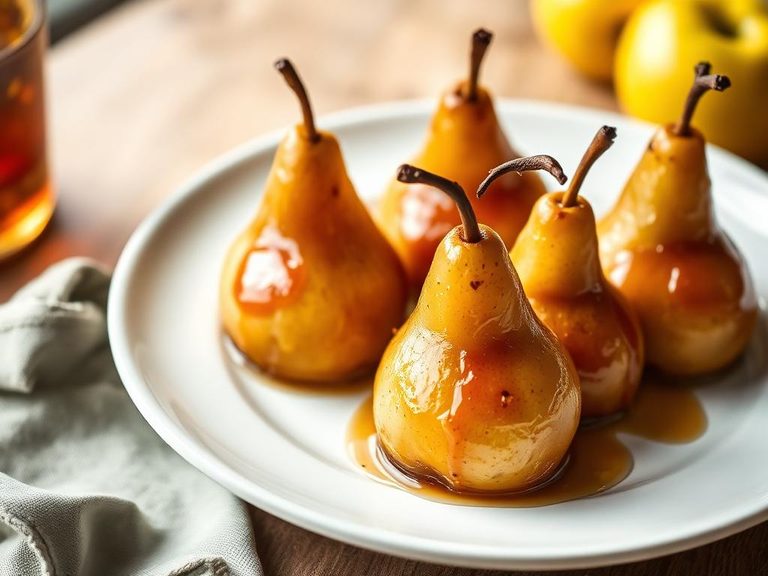 Bourbon-Glazed Pears