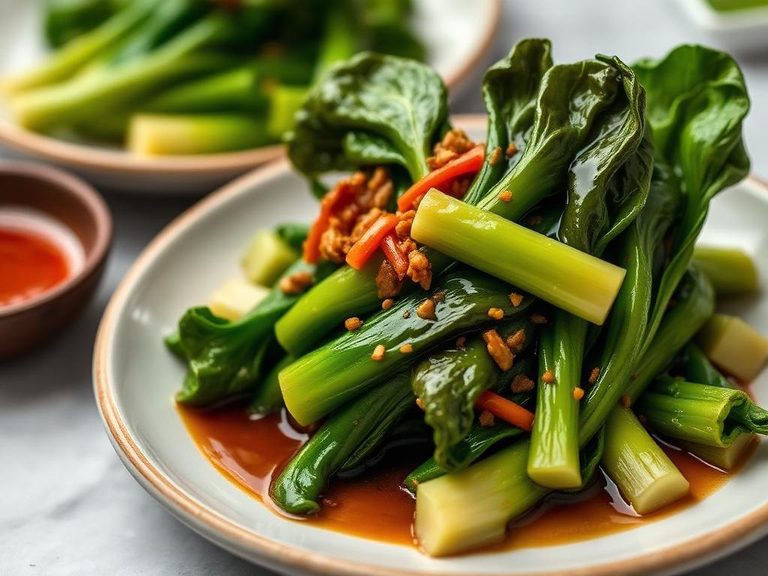 Braised bok choy in oyster sauce
