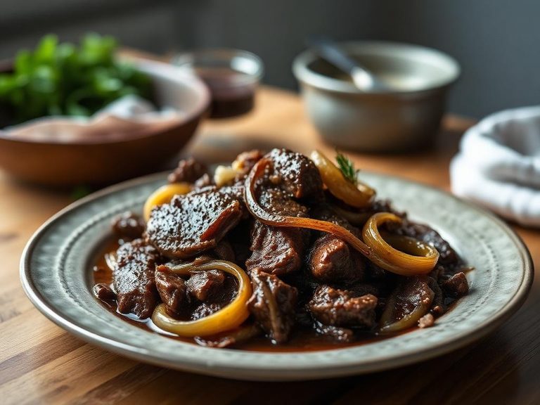 Braised brisket with onions