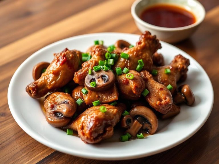 Braised Chicken Wings with Mushrooms