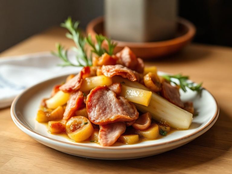 Braised chicory with ham