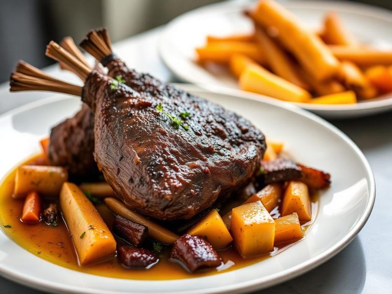 Braised Emu Drum with Root Vegetables