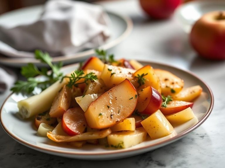 Braised Kohlrabi with Apples