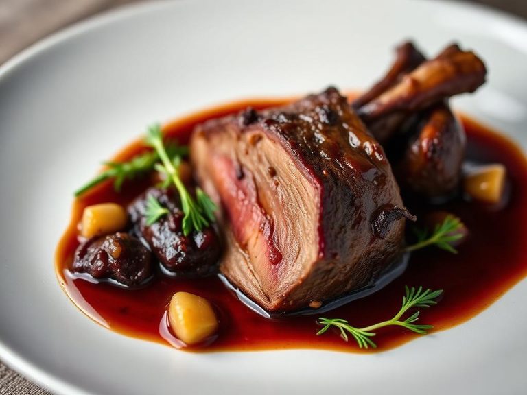 Braised lamb tongue with red wine