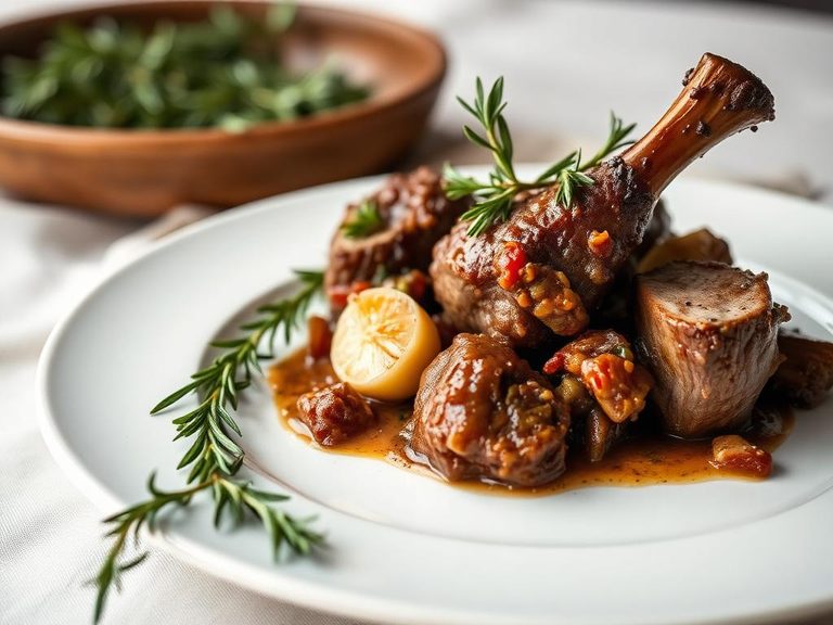 Braised Lamb with Rosemary and Garlic