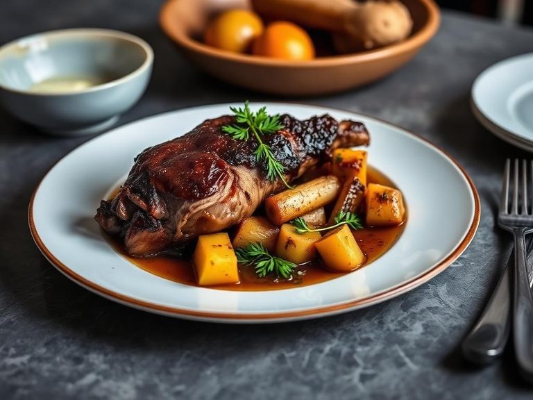 Braised Muskrat with Root Vegetables
