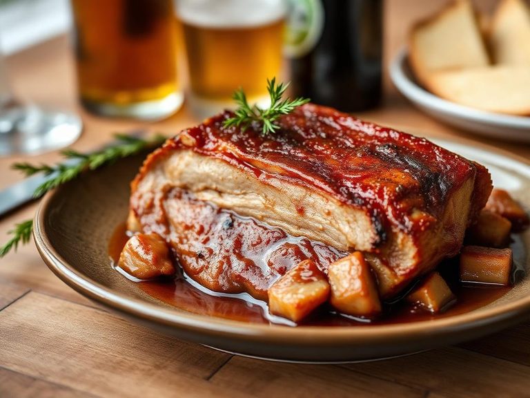 Braised pork belly with beer