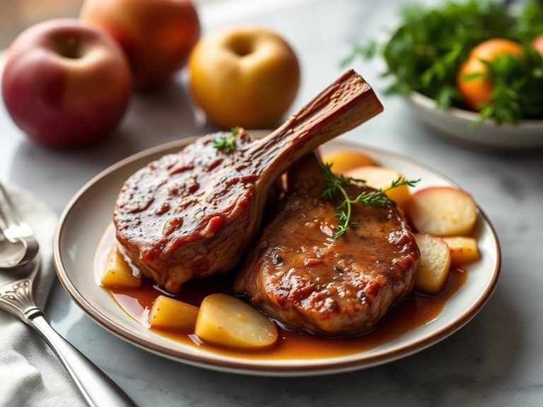 Braised Pork Chops with Apples