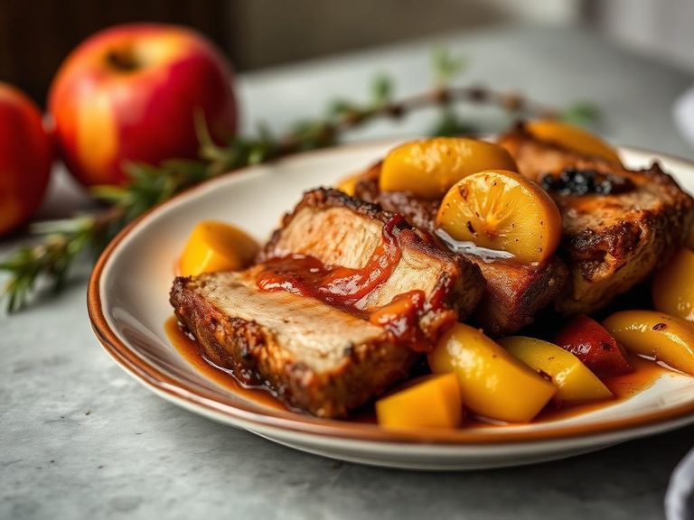 Braised Pork Ribs with Apples