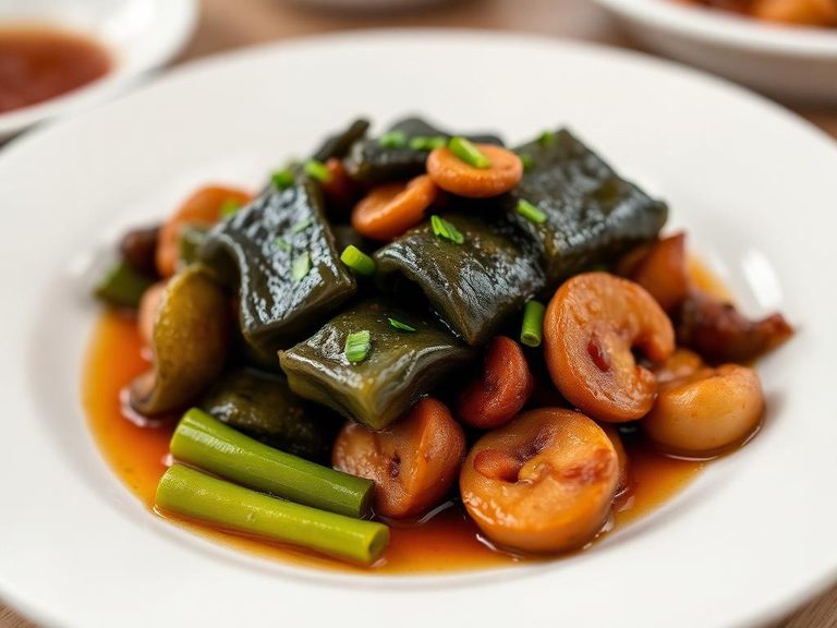 Braised Sea Cucumber with Shiitake Mushrooms