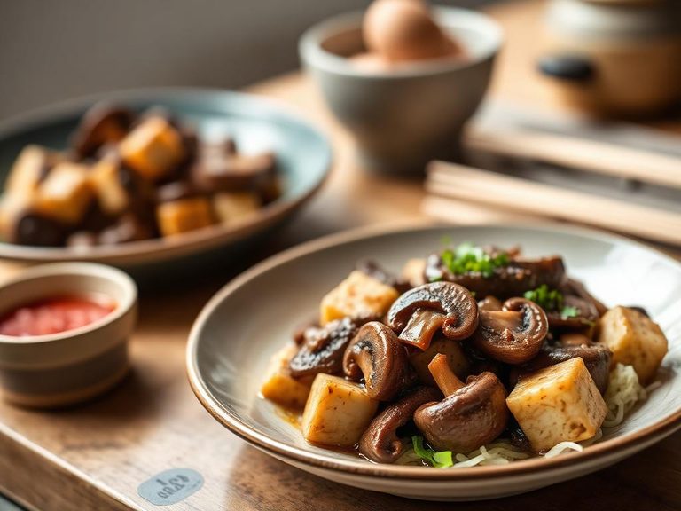 Braised Tofu with Mushrooms