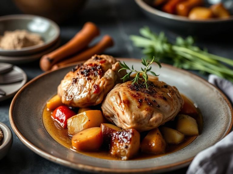 Braised Turkey Thighs with Root Vegetables